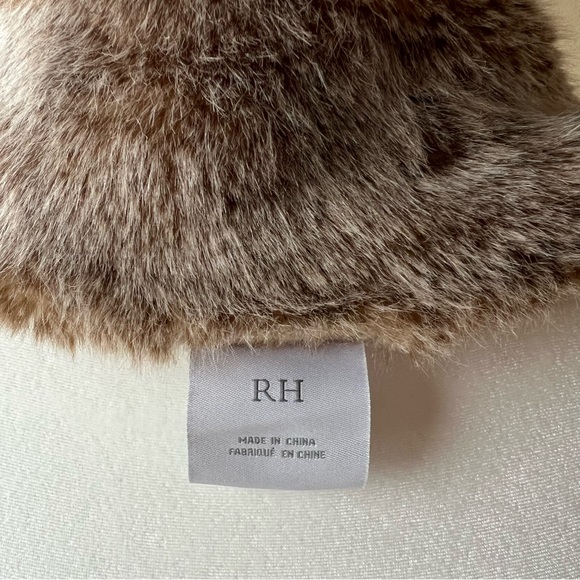 Restoration Hardware Faux Fur Scarf Winter Wrap Brown Chic Feminine Classy - Picture 8 of 12